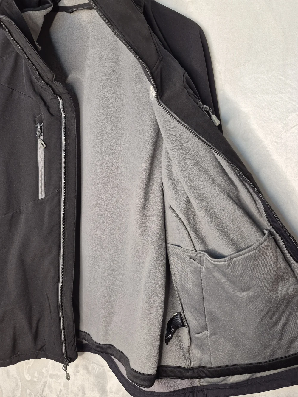 The North Face WindWall Double Lined Hooded Softshell Jacket Black Mens Large